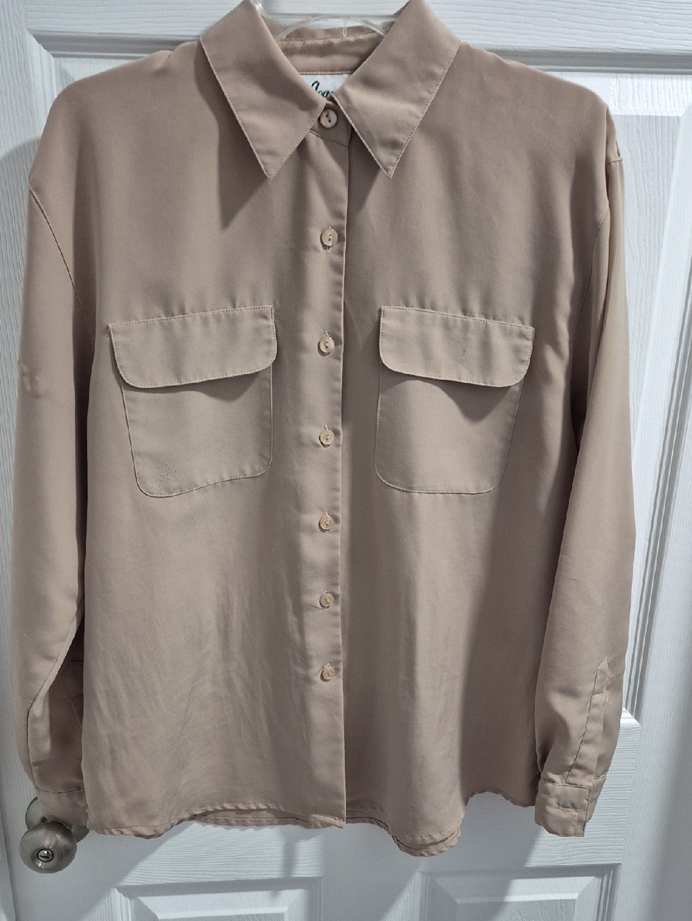 Joanna Taupe Women's Long-Sleeve Button-Down Shirt